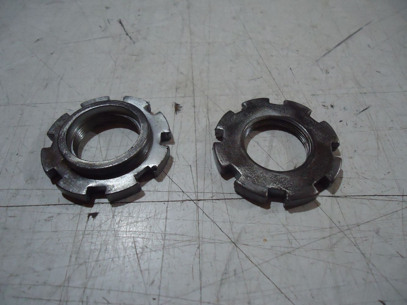 Kawasaki GPZ1100A Unitrak Top Steering Bearing Lock Nuts GPZ1100